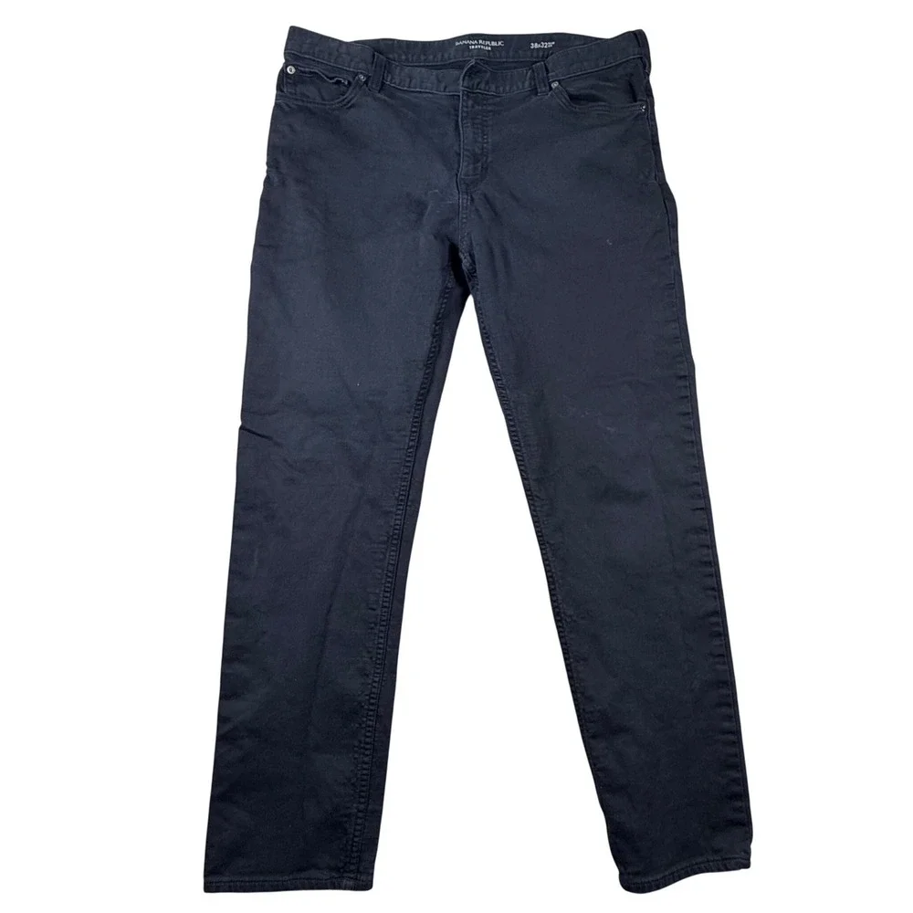 Banana Republic Traveler Pants Mens 38x32 Slim Fit Black Five Pocket Chino Jean